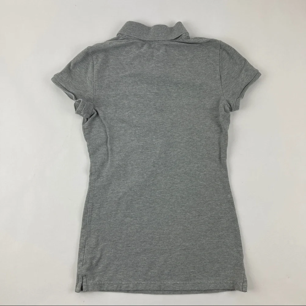 Arizona Jeans Girls Polo Cap Sleeve Gray XS